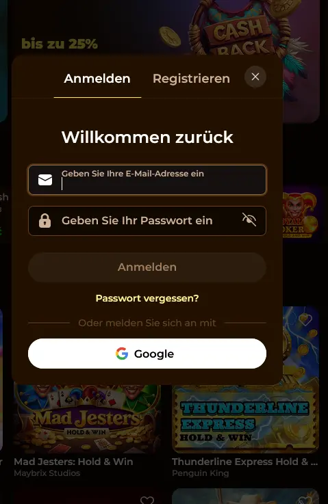 Rolldorado Login – Anmeldeseite für bestehende Spieler