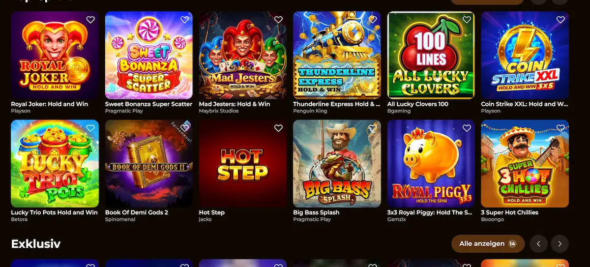 Rolldorado Slots – Videoslots von Pragmatic Play und weiteren Anbietern